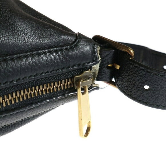 Gucci moon BAG LEATHER Black SHOULDER LOGO half HOBO - Picture 5 of 6